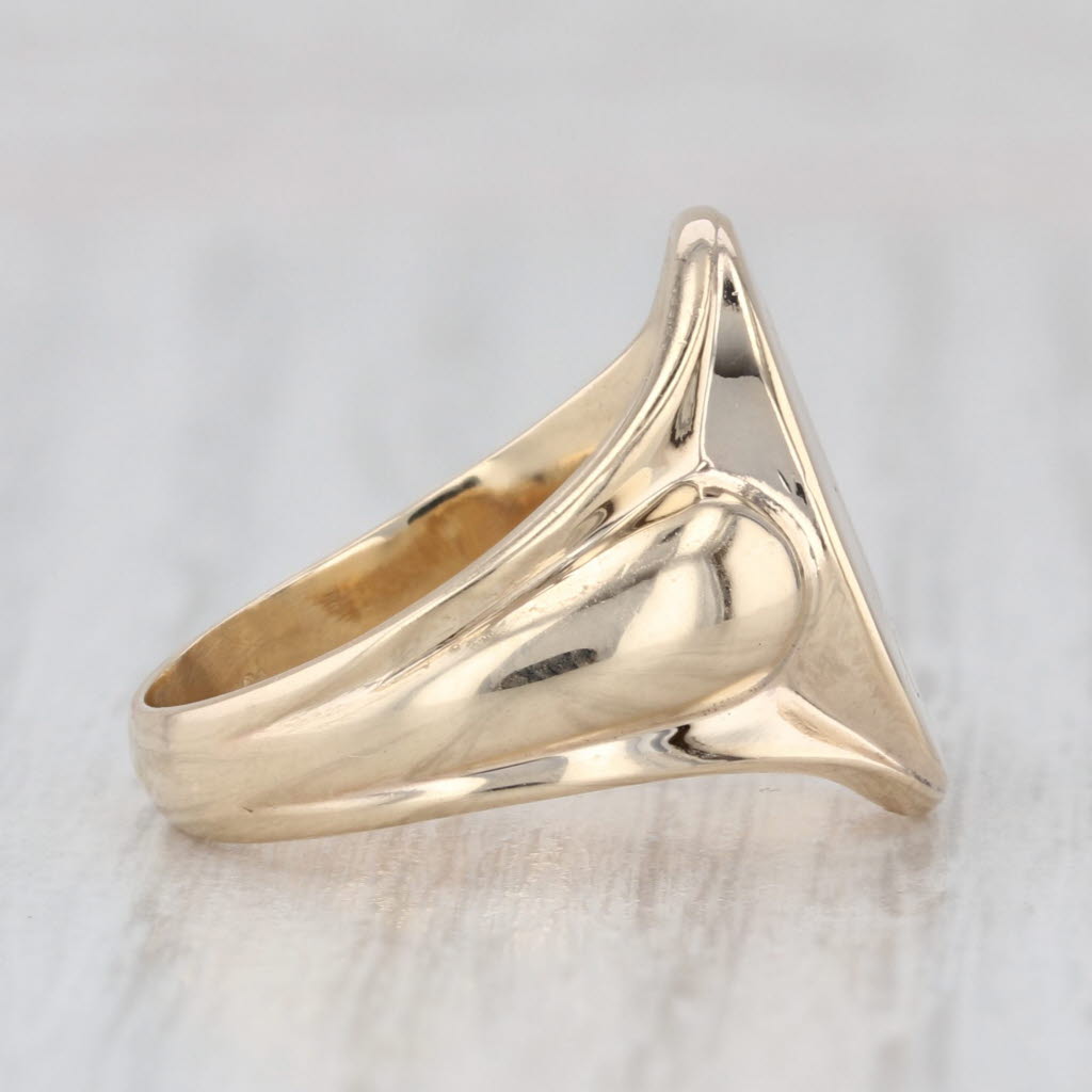 Old English Letter K Signet Ring 10k Yellow Gold Size 6 Engraved Initial