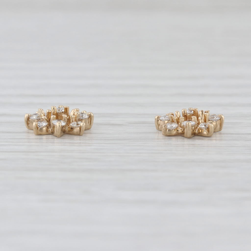0.48ctw Diamond Earring Enhancer Jackets for Stud Earrings 14k Yellow Gold