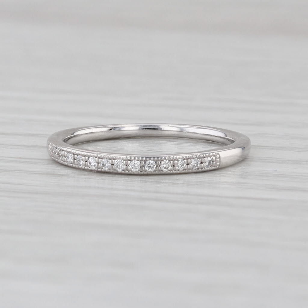 0.24ctw Diamond Wedding Band 14k White Gold Stackable Anniversary Ring Size 6.5
