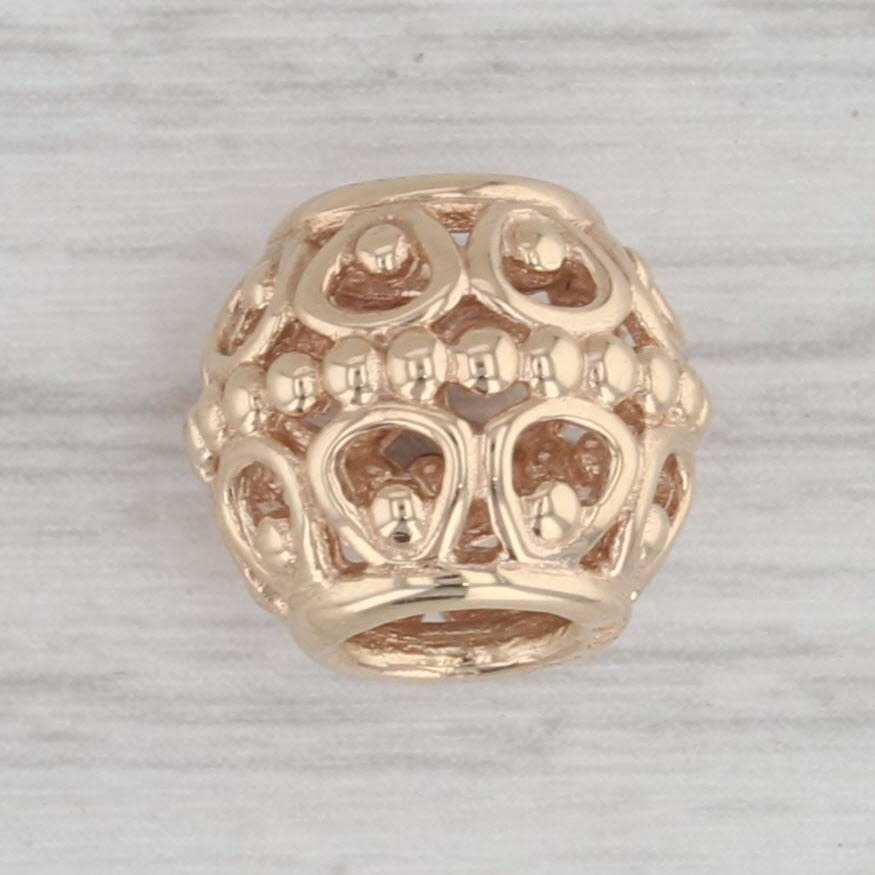 Gray Authentic Pandora Gilded Cage 750458 14k Yellow Gold Retired Bead Charm