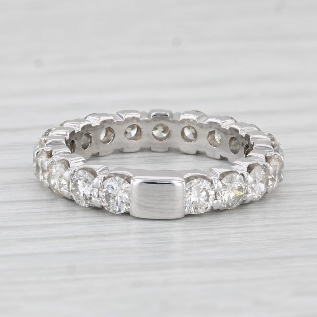 Light Gray 3ctw Diamond Eternity Band 14k White Gold Stackable Anniversary Wedding Ring