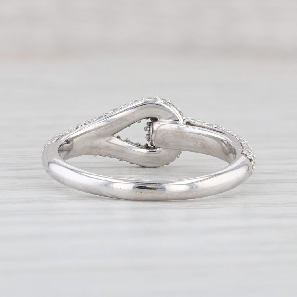 Light Gray 0.40ctw Pave Diamond Knot Ring 10k White Gold Size 8