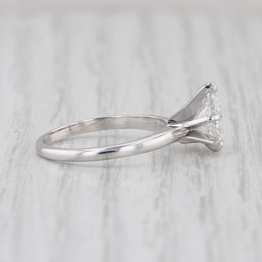 1.03ct Pear Brilliant Diamond Solitaire Engagement Ring 14k White Gold Size 6.25