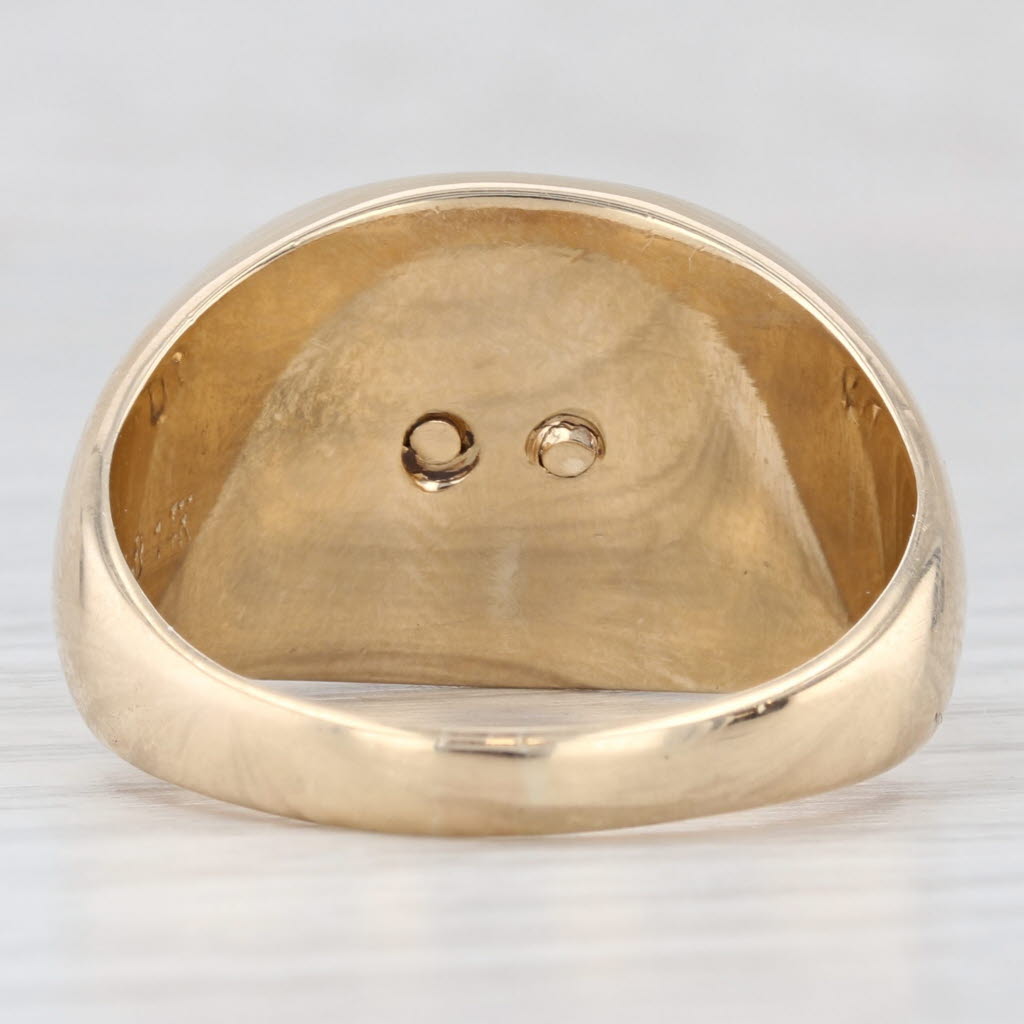 Vintage Ford Mustang Signet Ring 14k Gold Onyx Horse Signet Size 13