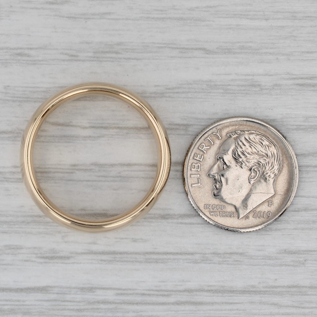 Gray Classic Men's Wedding Band 14k Yellow Gold Ring Size 9