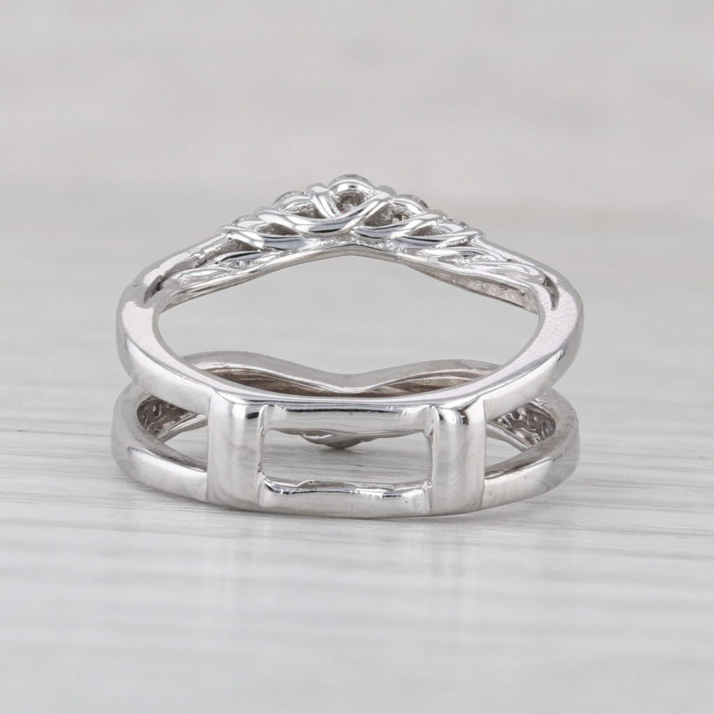 0.62ctw Diamond Ring Jacket Enhancer Guard Wedding Band 14k White Gold Size 4.5