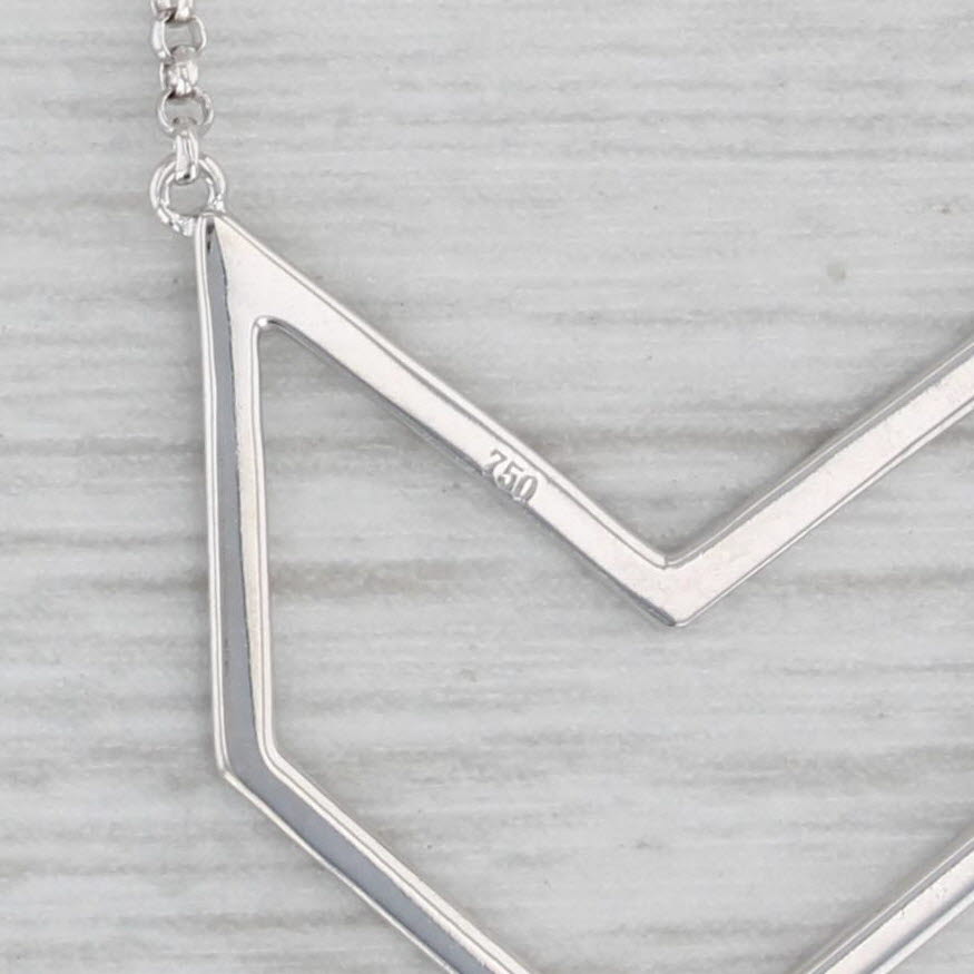 Gray New 0.25ctw Diamond Pendant Necklace 18k White Gold 16-18" Cable Chain