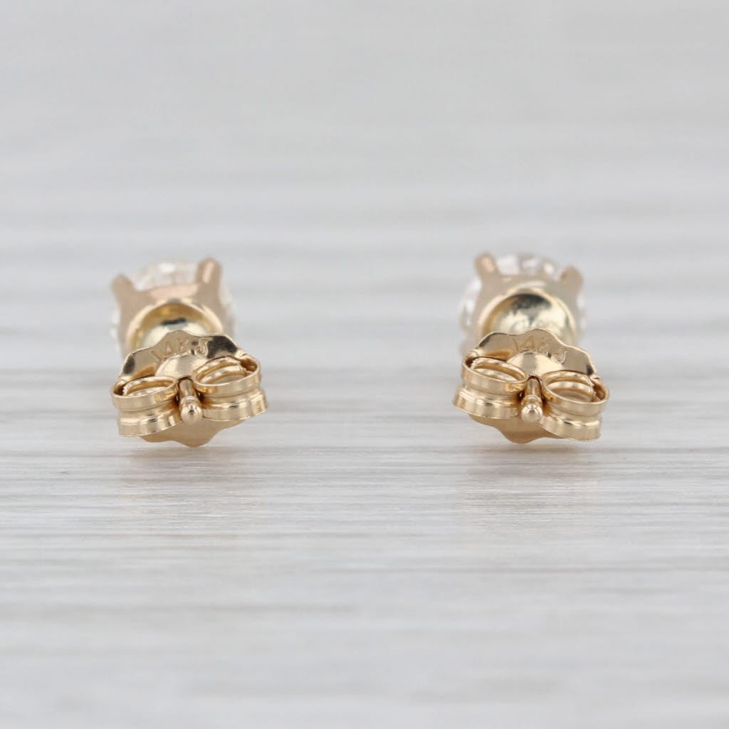 0.67ctw Round Diamond Solitaire Stud Earrings 14k Yellow Gold Studs