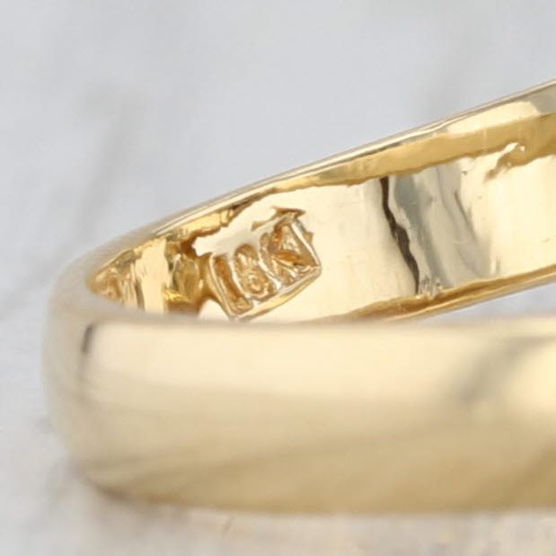 Vintage Lab Created Ruby Eyed Coiled Snake Ring 18k Gold Adjustable Size 6.5