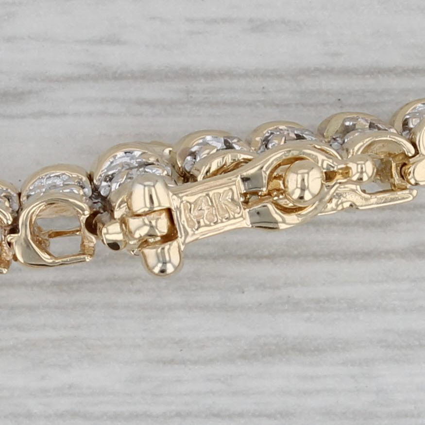 Gray 1.25ctw Diamond Bracelet 14k Yellow Gold 7" 6.2mm