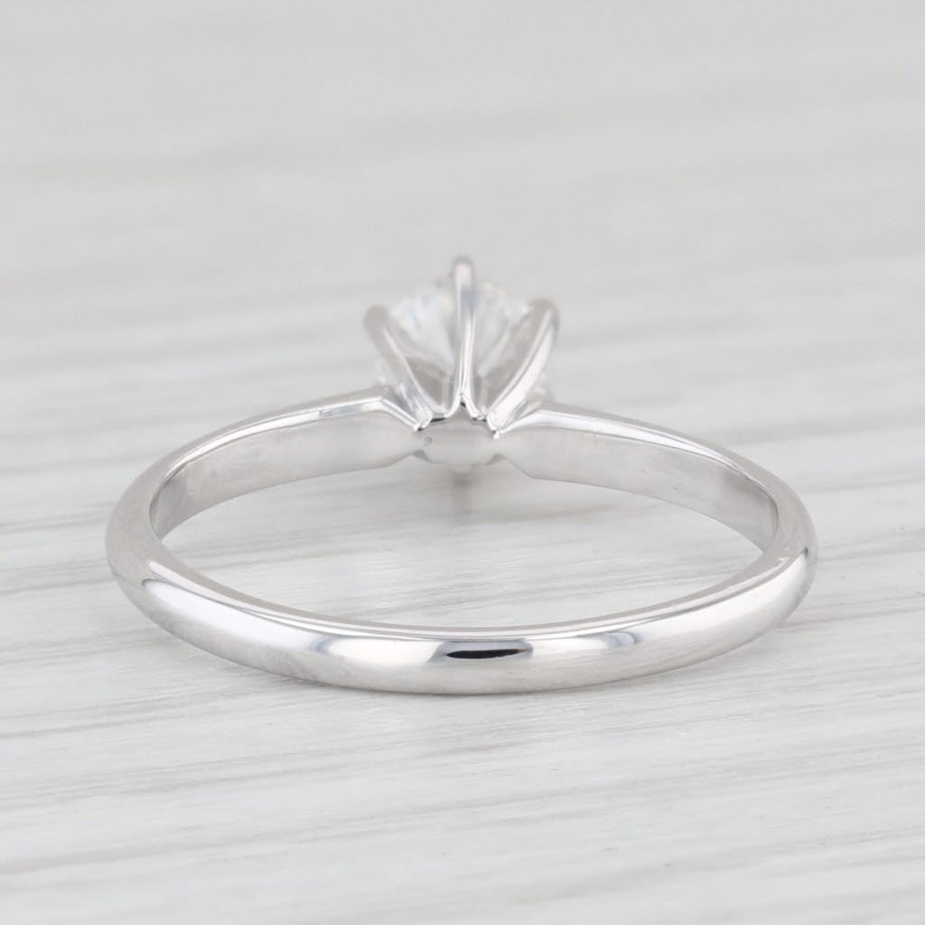 Light Gray 0.29ct VS2 Round Solitaire Diamond Engagement Ring 14k White Gold Size 6