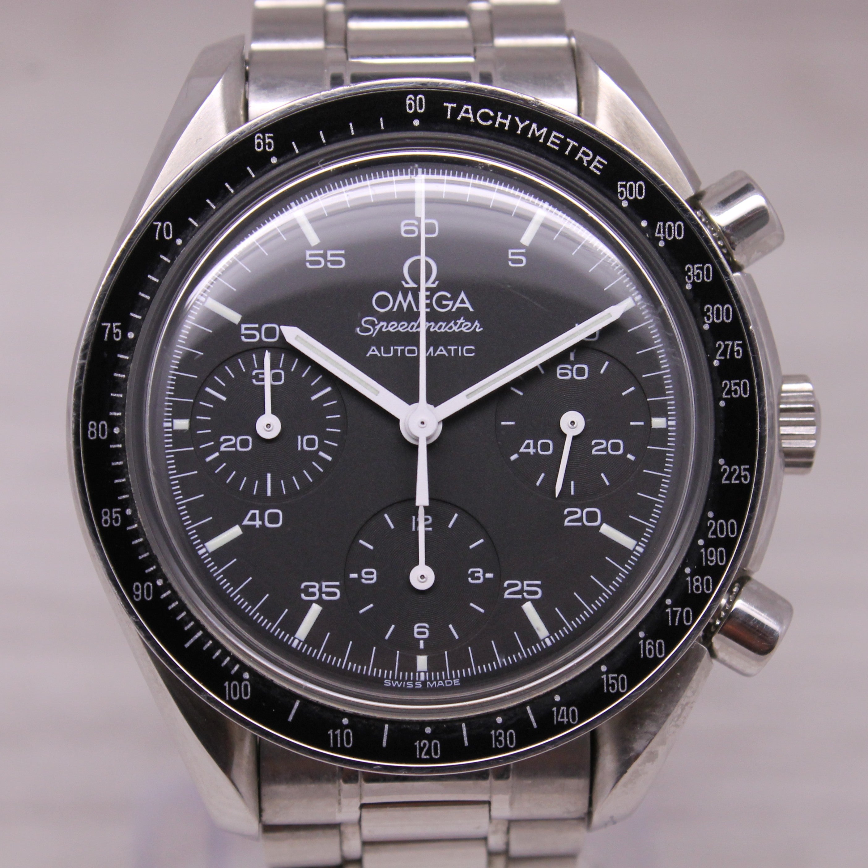 1998 Omega Speedmaster Reduced 39mm Steel Automatic Chronograph Watch 3510.50