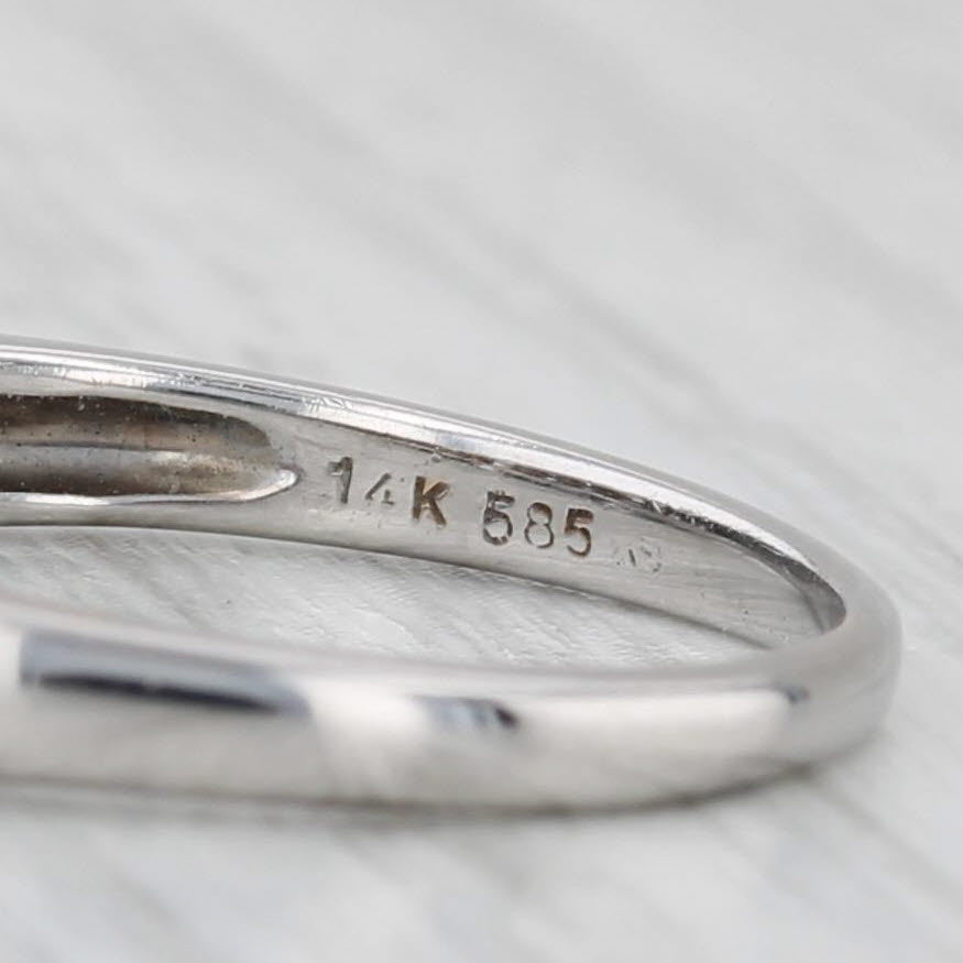 0.11ctw Diamond Wedding Band 14k White Gold Size 5.5 Stackable Anniversary Ring