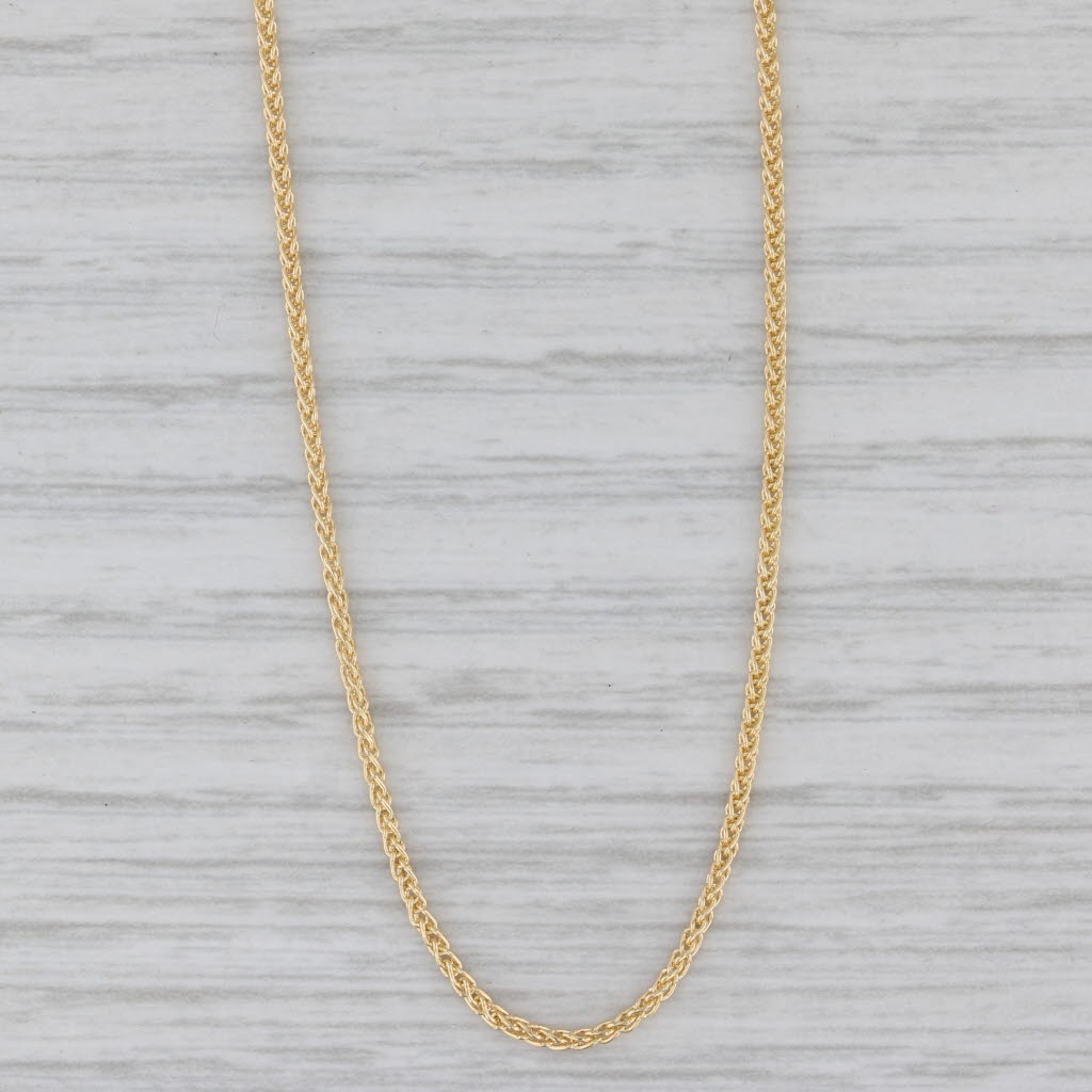 New Wheat Chain Necklace 14k Yellow Gold 18" 1.2mm