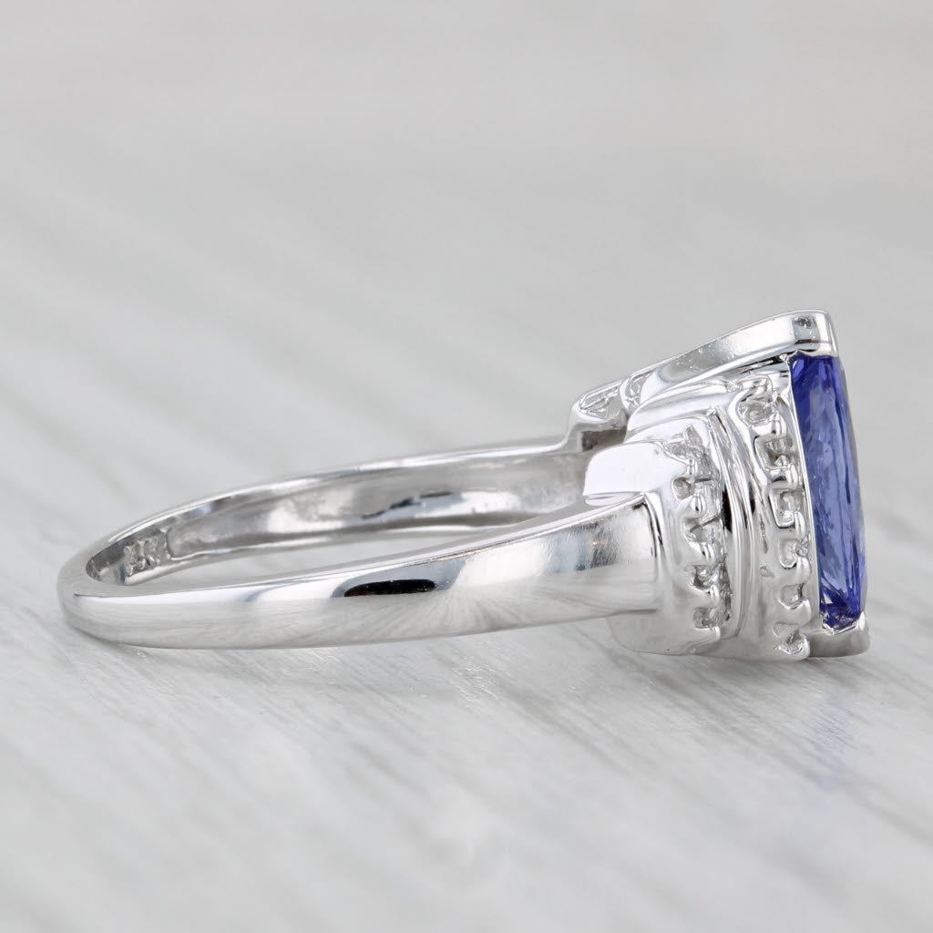 Light Gray 1.50ctw Marquise Tanzanite Diamond Ring 14k White Gold Size 7