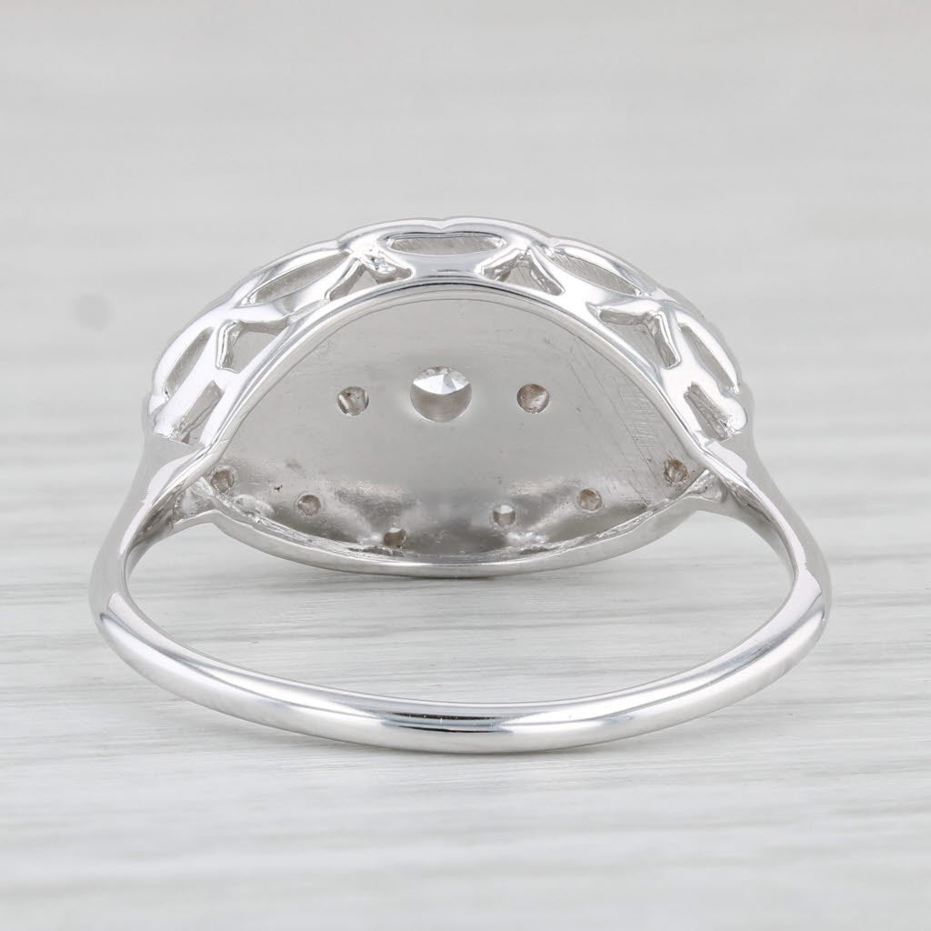 Light Gray 0.40ctw Diamond Vintage Princess Ring 14k White Gold Size 9.5