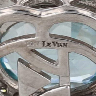 Le Vian 2.67ctw Blue Zircon Diamond Pendant Necklace 14k Gold 18" Cable Chain