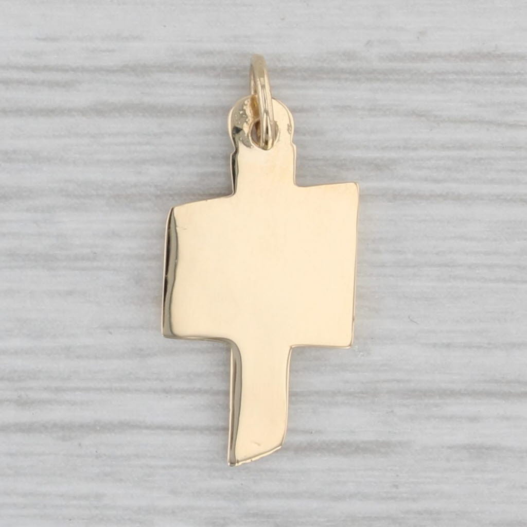 Gray Chemin Du Coeur The Hearts Path Sign Post Charm 14k Yellow Gold Pendant