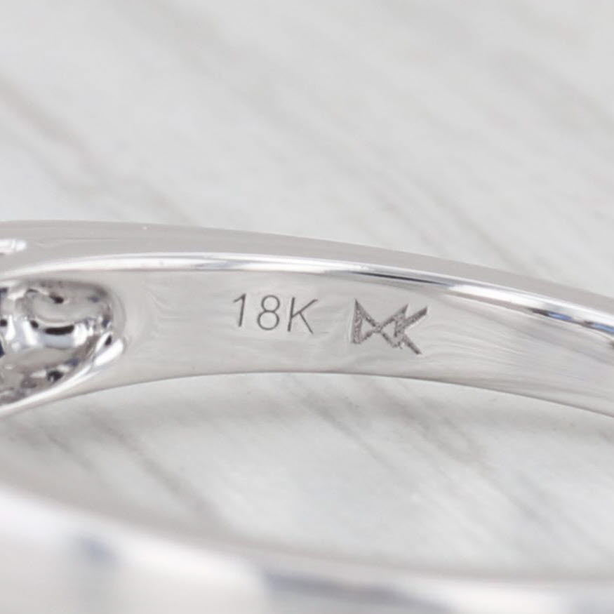 Light Gray New Beverley K Semi Mount Engagement Ring 18k White Gold Sapphire Size 6.75