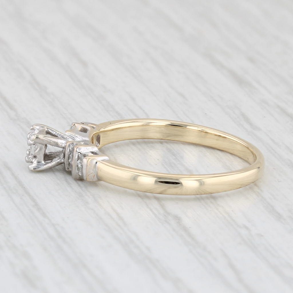 Light Gray 0.18ctw Princess Diamond Engagement Ring 10k White Yellow Gold Size 7.25