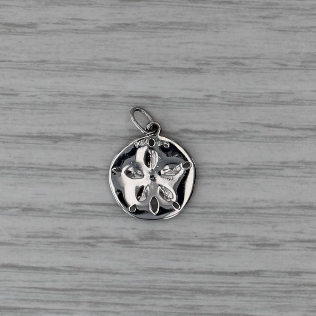 Sand Dollar Pendant 14k White Gold Nautical Charm