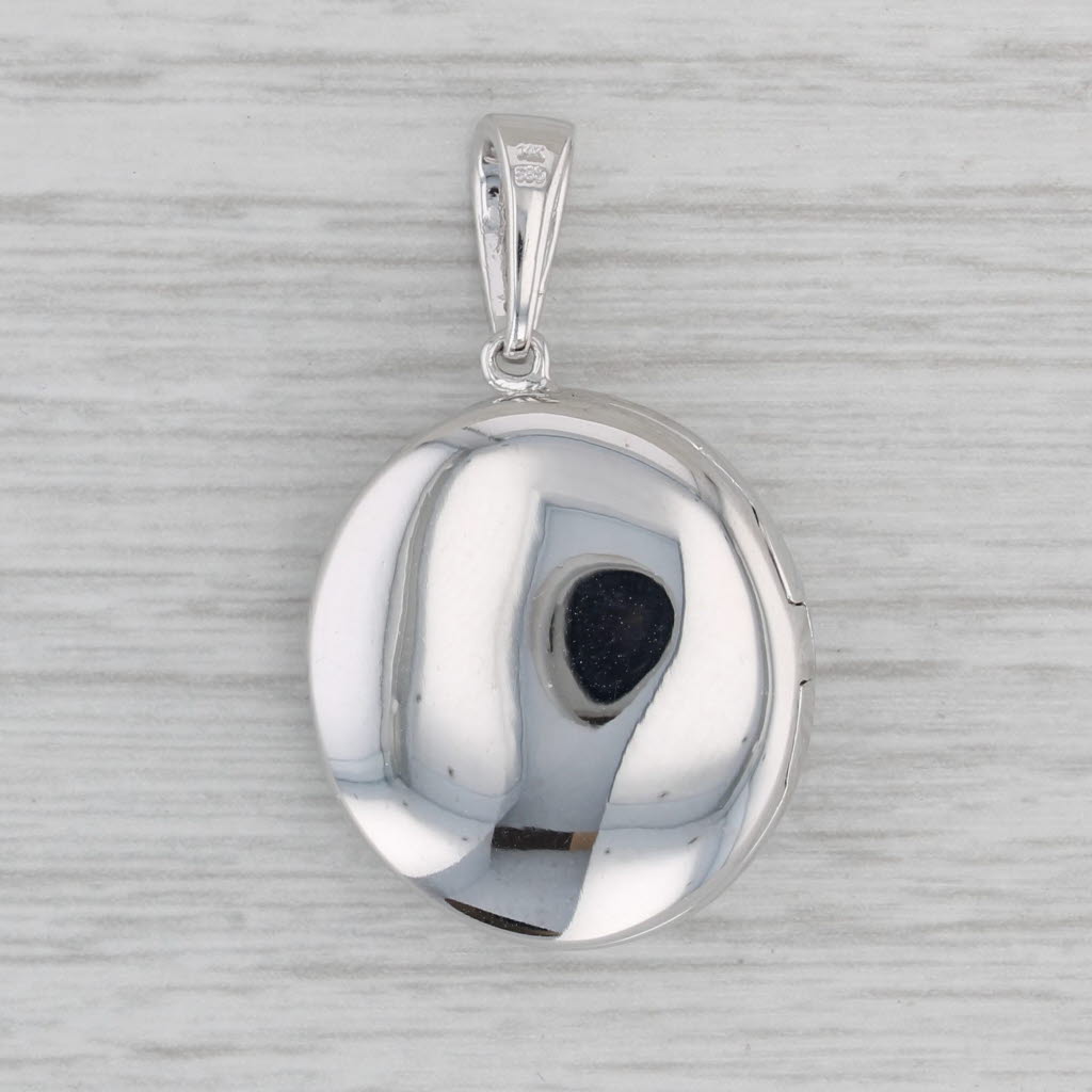 Gray 0.36ctw Diamond Flower Pendant 14k White Gold Diffuser Locket