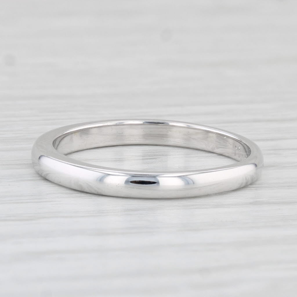 Light Gray Classic White Gold Wedding Band 14k Size 8.25 Stackable Ring