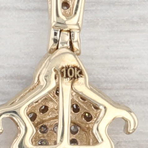 Light Gray 0.50ctw Pave Diamond Cross Pendant 10k Yellow Gold Ornate Statement