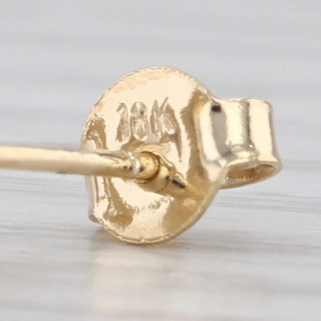 Button Stud Earrings 18k Yellow Gold Small Round Studs
