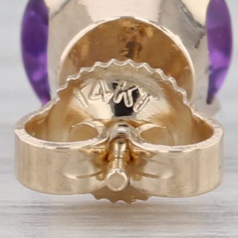 2.40ctw Amethyst Stud Earrings 14k Yellow Gold Round Solitaire Studs