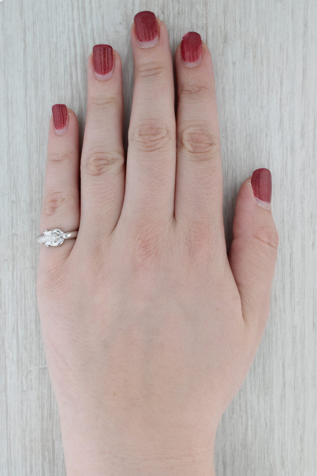 Gray Diamond Solitaire Ring 14k White Gold Size 6 Unique Design