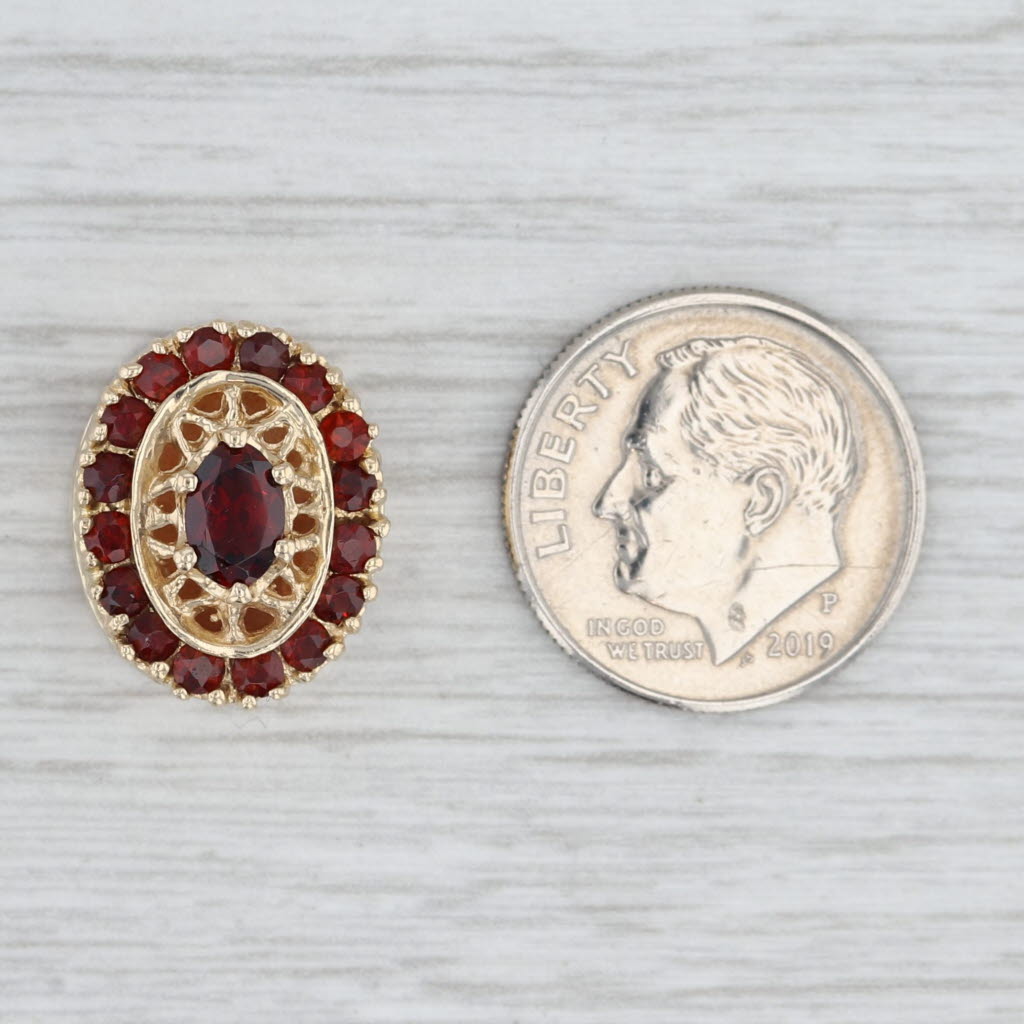 Light Gray 1.30ctw Garnet Halo Slide Bracelet Charm 14k Gold Richard Klein Vintage