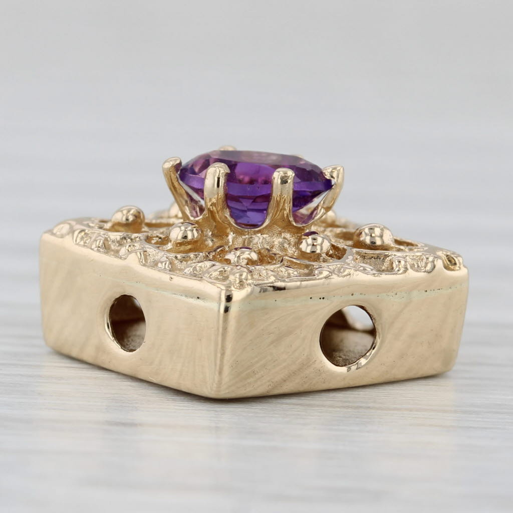 Gray 0.45ct Amethyst Flower Slide Bracelet Charm 14k Yellow Gold Richard Klein