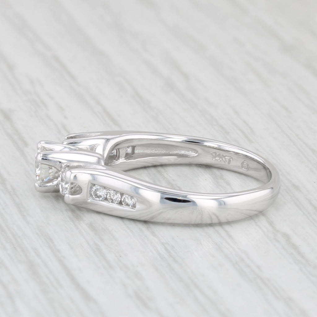 Light Gray 0.61ctw Round 3-Stone Diamond Engagement Ring 14k White Gold Size 7.25