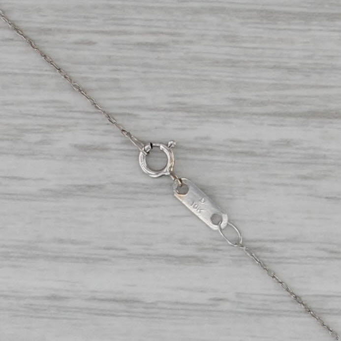 Diamond Letter Initital "L" Pendant Necklace 10k White Gold 18" Rope Chain