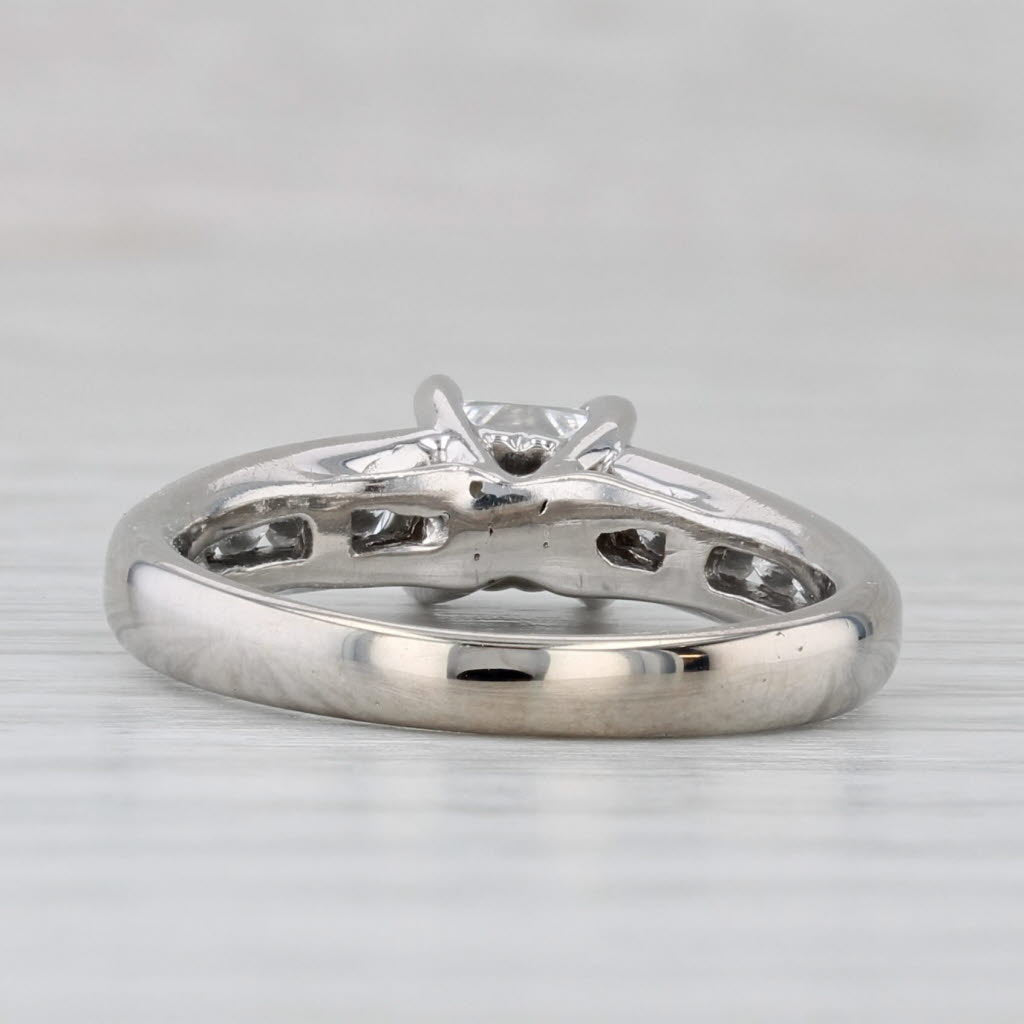 Gray 0.96ctw Princess Diamond Engagement Ring 14k White Gold Size 6