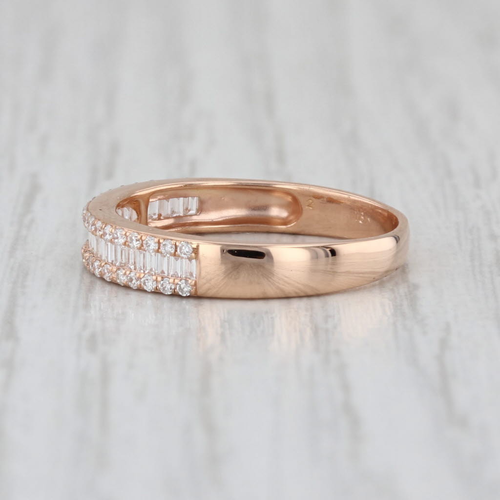 0.23ctw Diamond Wedding Band 18k Rose Gold Size 7 Ring Stackable Anniversary