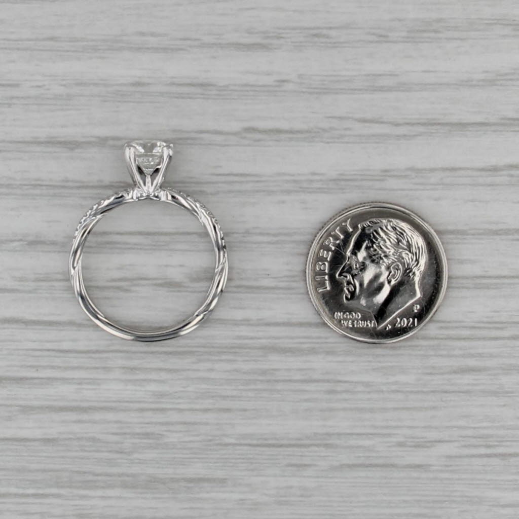 1.11ctw VS1 Round Diamond Engagement Ring Platinum Size 6 IGI Card