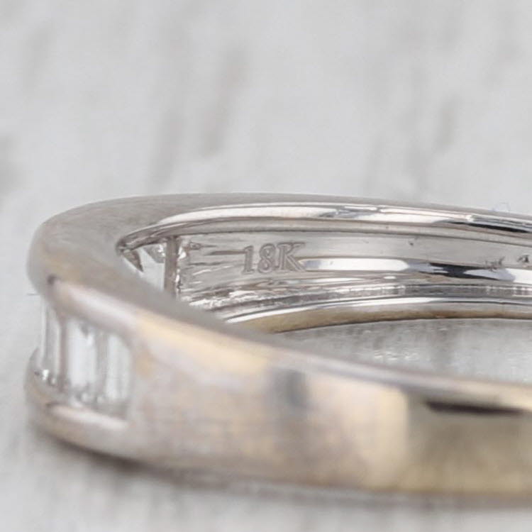 0.33ctw Diamond Wedding Band 18k White Gold Size 6 Stackable Ring COA Tomas Rae