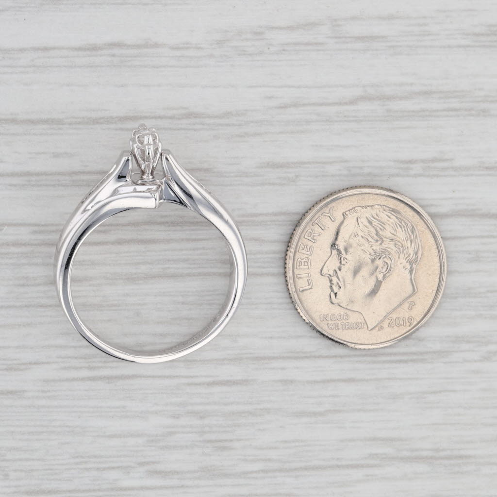 Light Gray 0.23ctw Diamond Engagement Ring 14k White Gold Size 7 Bridal