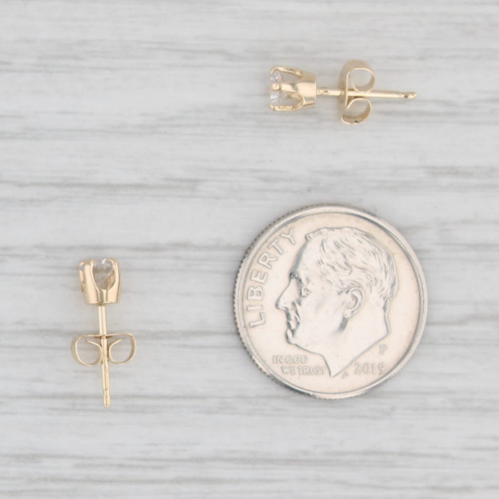 Light Gray 0.33ctw Diamond Stud Earrings 14k Yellow Gold Round Solitaire Studs