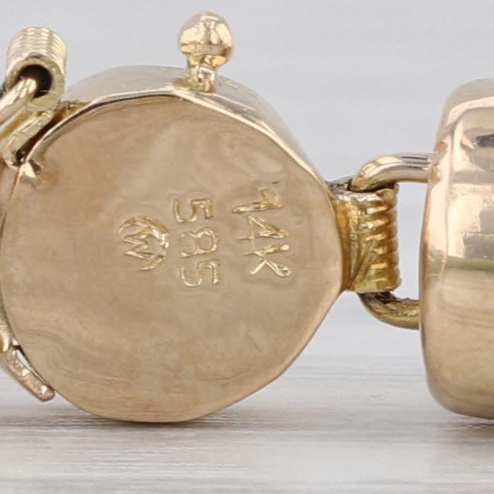 Jadeite Jade Tube Link Bracelet Chinese Character Bracelet 14k Yellow Gold 7"