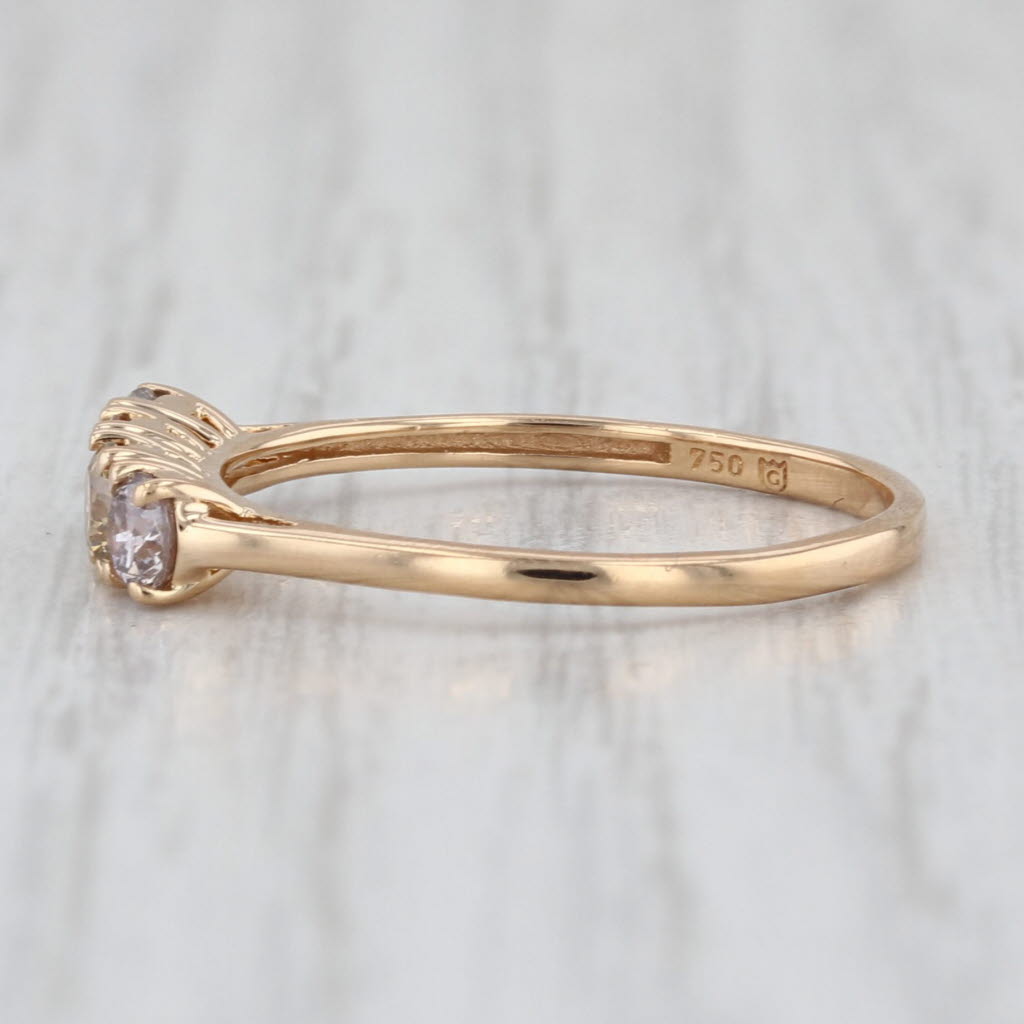 0.51ctw Multicolor Diamond Ring 18k Yellow Gold Sz 7.25 Stackable COA Tomas Rae