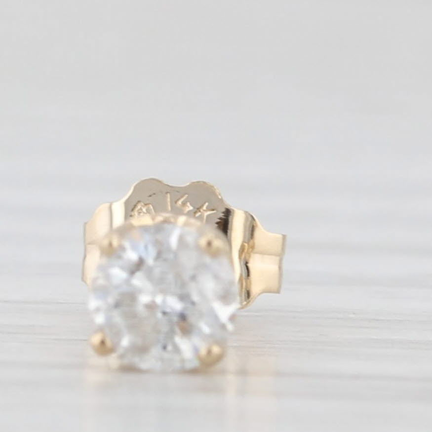 Light Gray 0.50ctw Round Diamond Solitaire Stud Earrings 14k Yellow Gold IGI