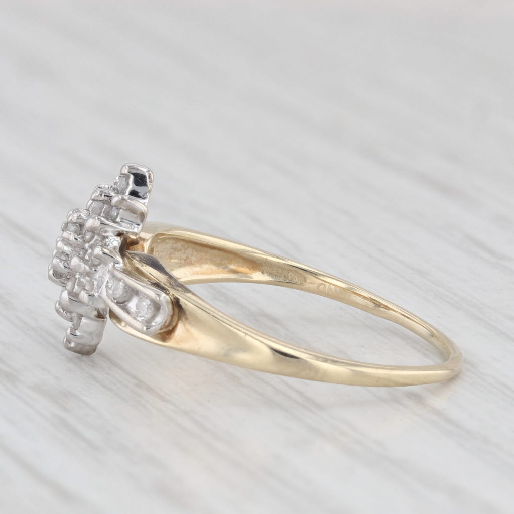 Light Gray 0.20ctw Diamond Cluster Engagement Ring 10k Yellow Gold Size 7