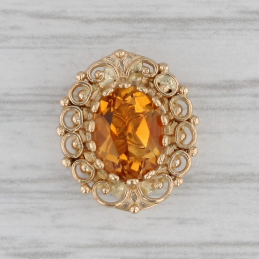 Gray Richard Glatter 1.16ct Citrine Slide Bracelet Charm 14k Yellow Gold