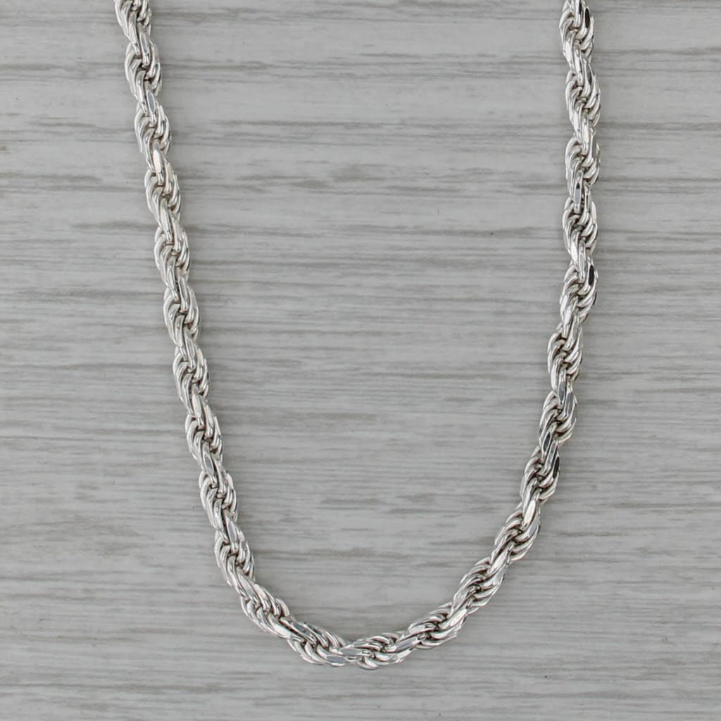 Rope Chain Necklace Sterling Silver 20" 3.7mm