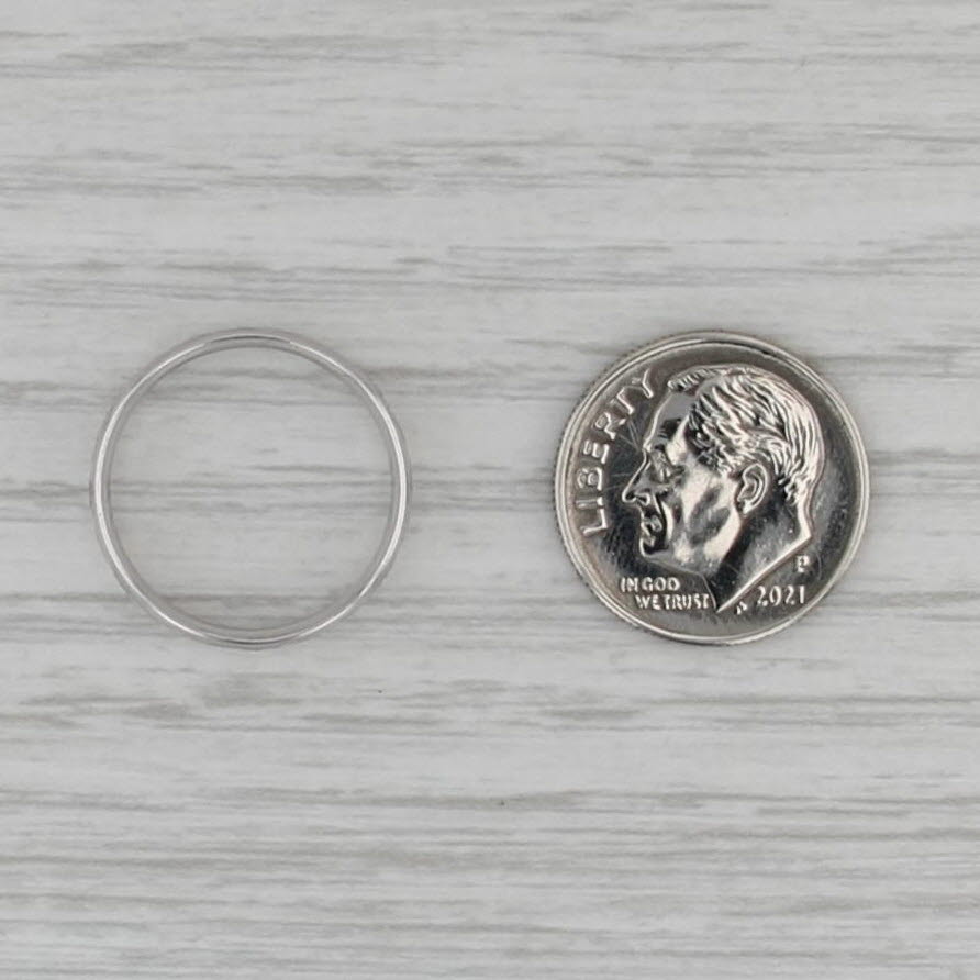 Woven Pattern Band Ring 14k White Gold Size 5 Stackable Wedding