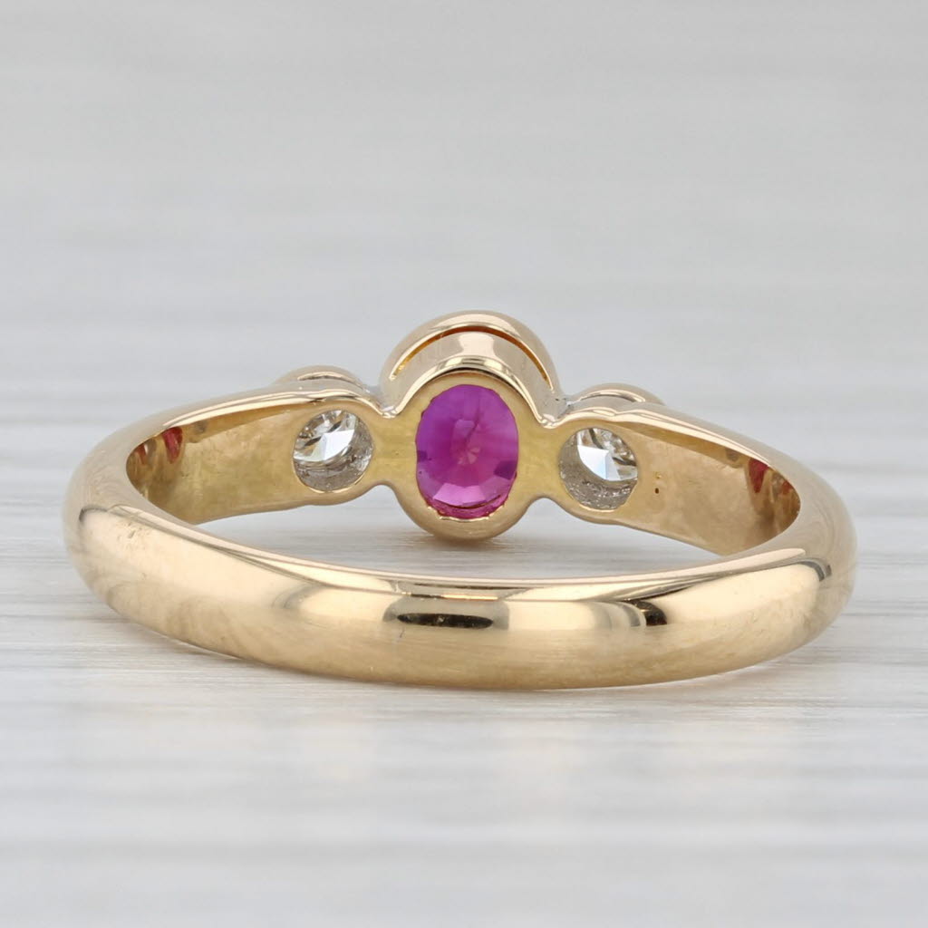 0.50ctw Ruby Diamond Ring 18k Yellow Gold Size 6