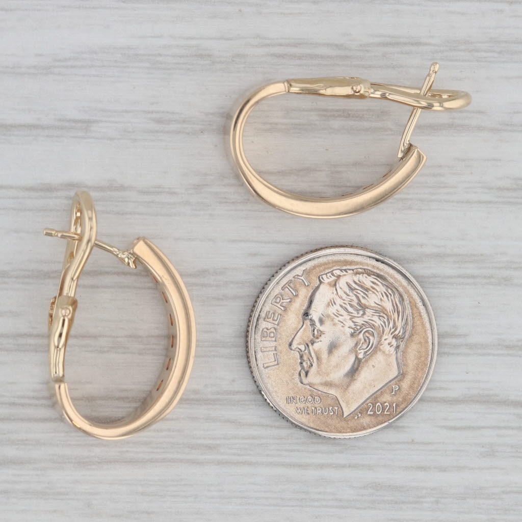 Gray 0.58ctw Diamond Journey J-Hook Earrings 14k Yellow Gold Omega Backs